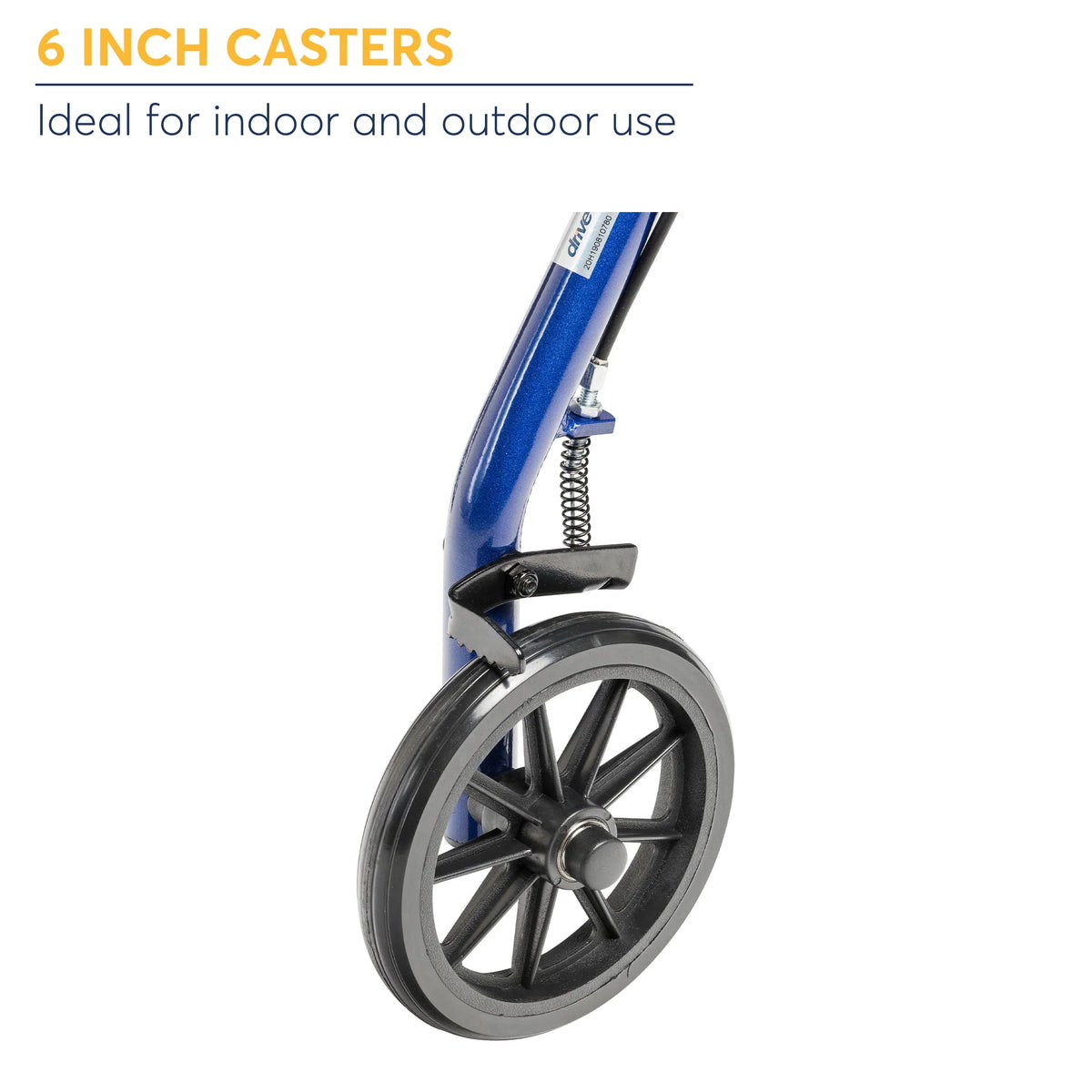 Blue 6 Wheel Rollator Walker with Padded Seat J833