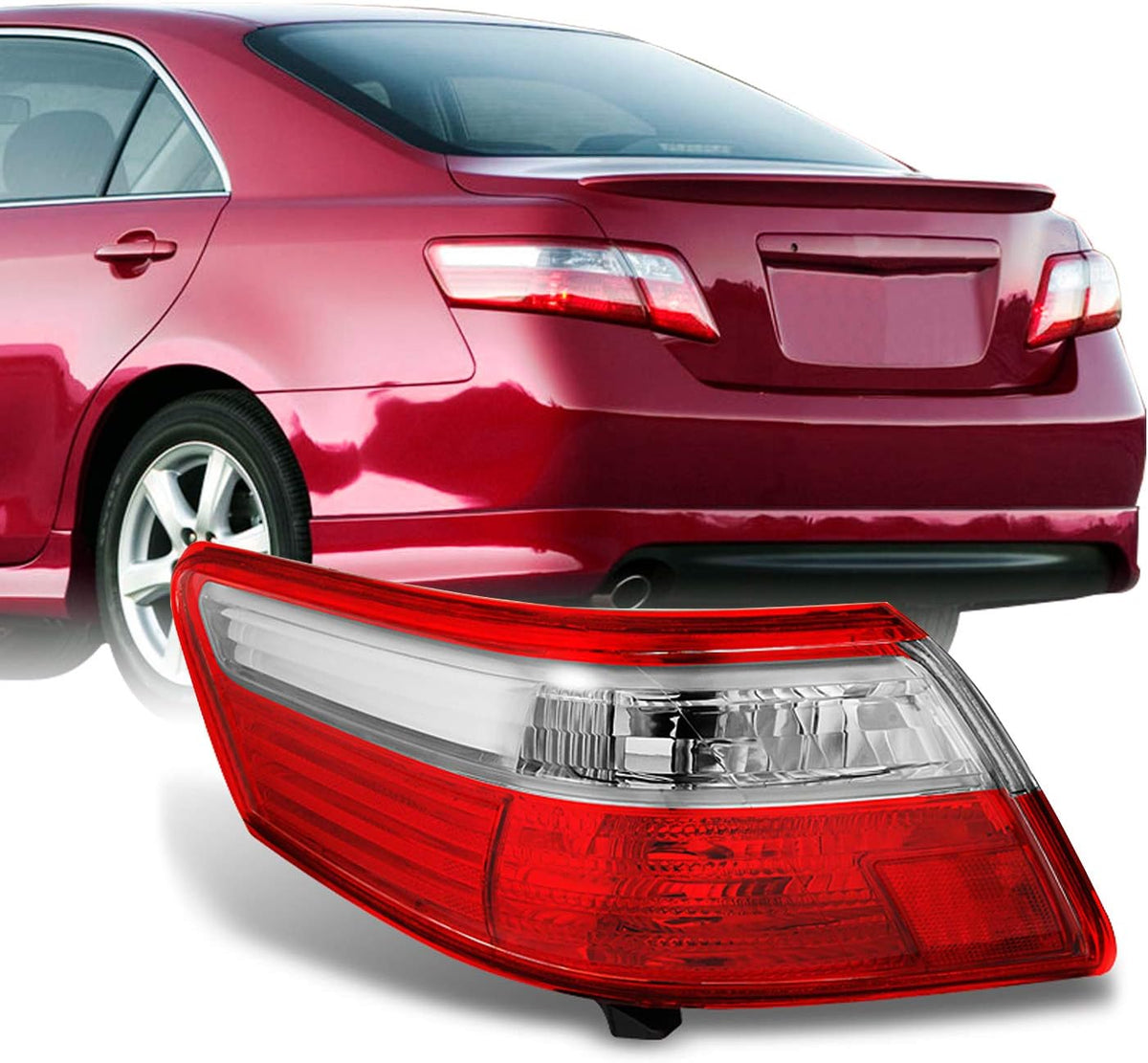 For Toyota Camry Red Clear Rear Tail Light Brake Lamp Driver Side Replacement G1873