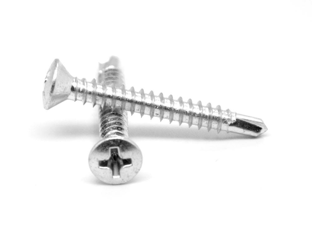 #8-18 x 1 3/4 Self Drilling Screw Phillips Oval Head Zinc Plated K78704