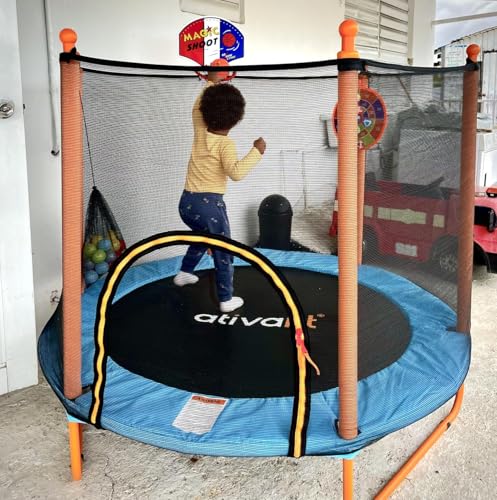 60'' Rebounder Trampoline with Safety Enclosure Net O242