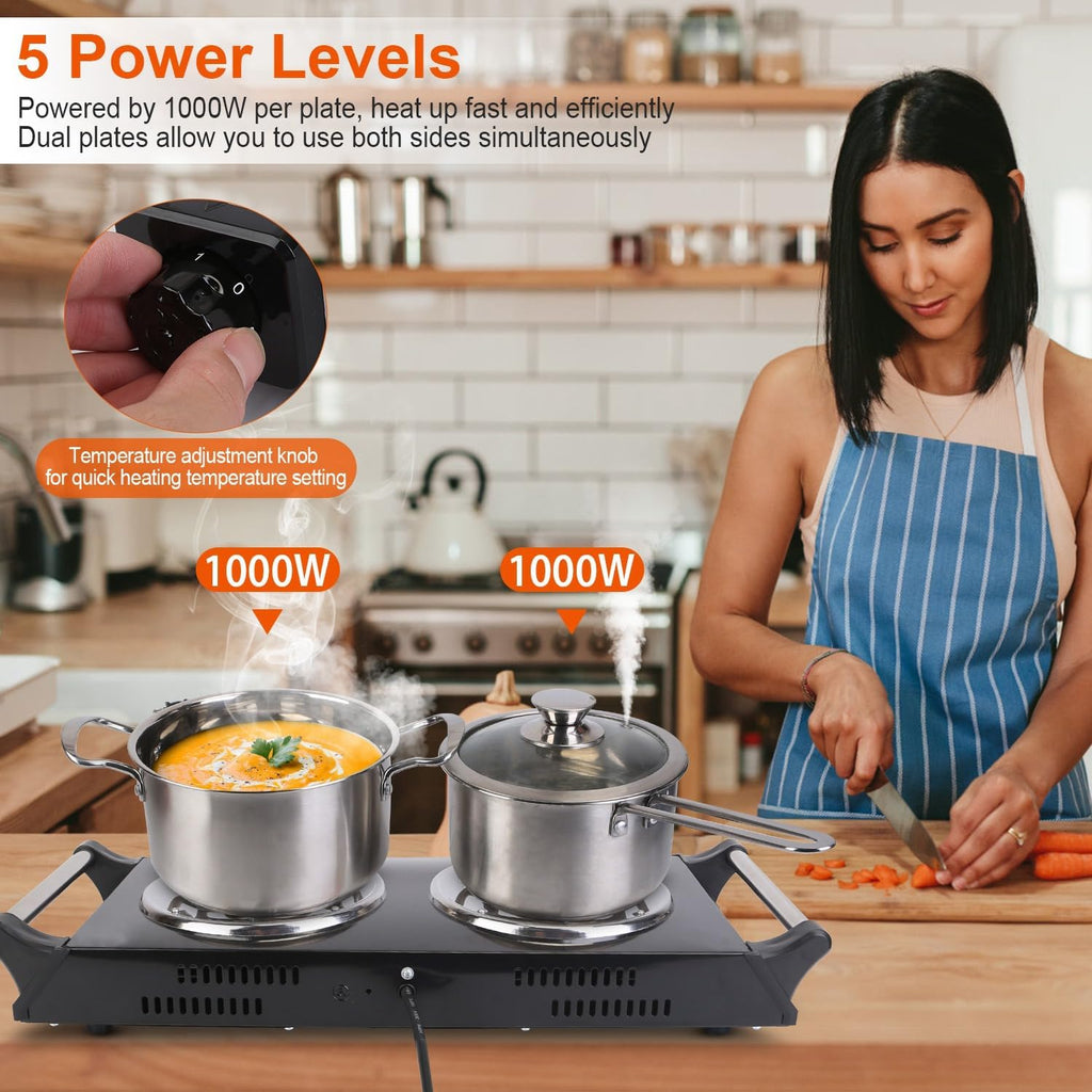 2000W Portable Double Coil Electric Hot Plate A502