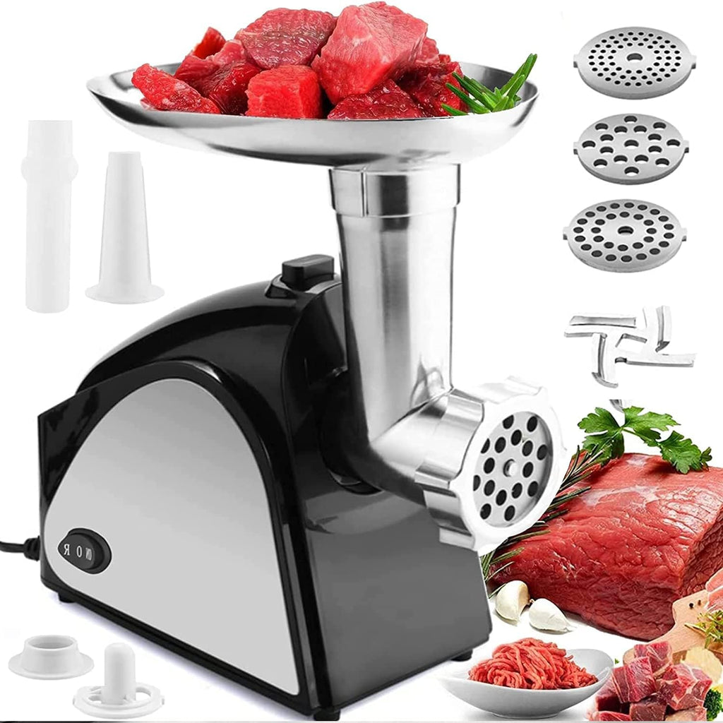 Stainless Steel Electric Meat Grinder with 3 Grinding Plates and Sausage Stuffing Tubes S359