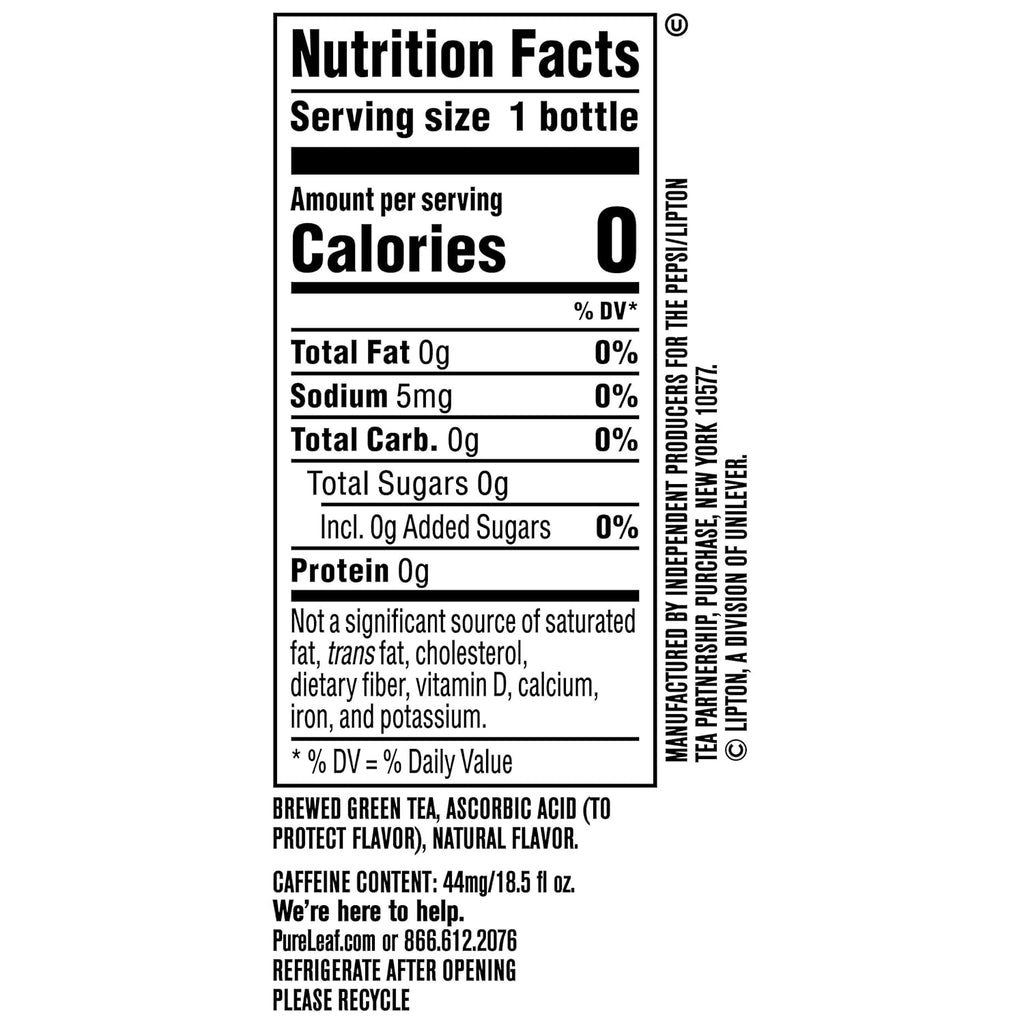 Unsweetened Green Tea, 18.5 fl oz Bottles (Pack of 12) B837