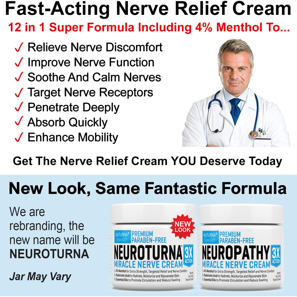 Nerve Relief Cream with 4% Menthol MSM 6 Oz H438119
