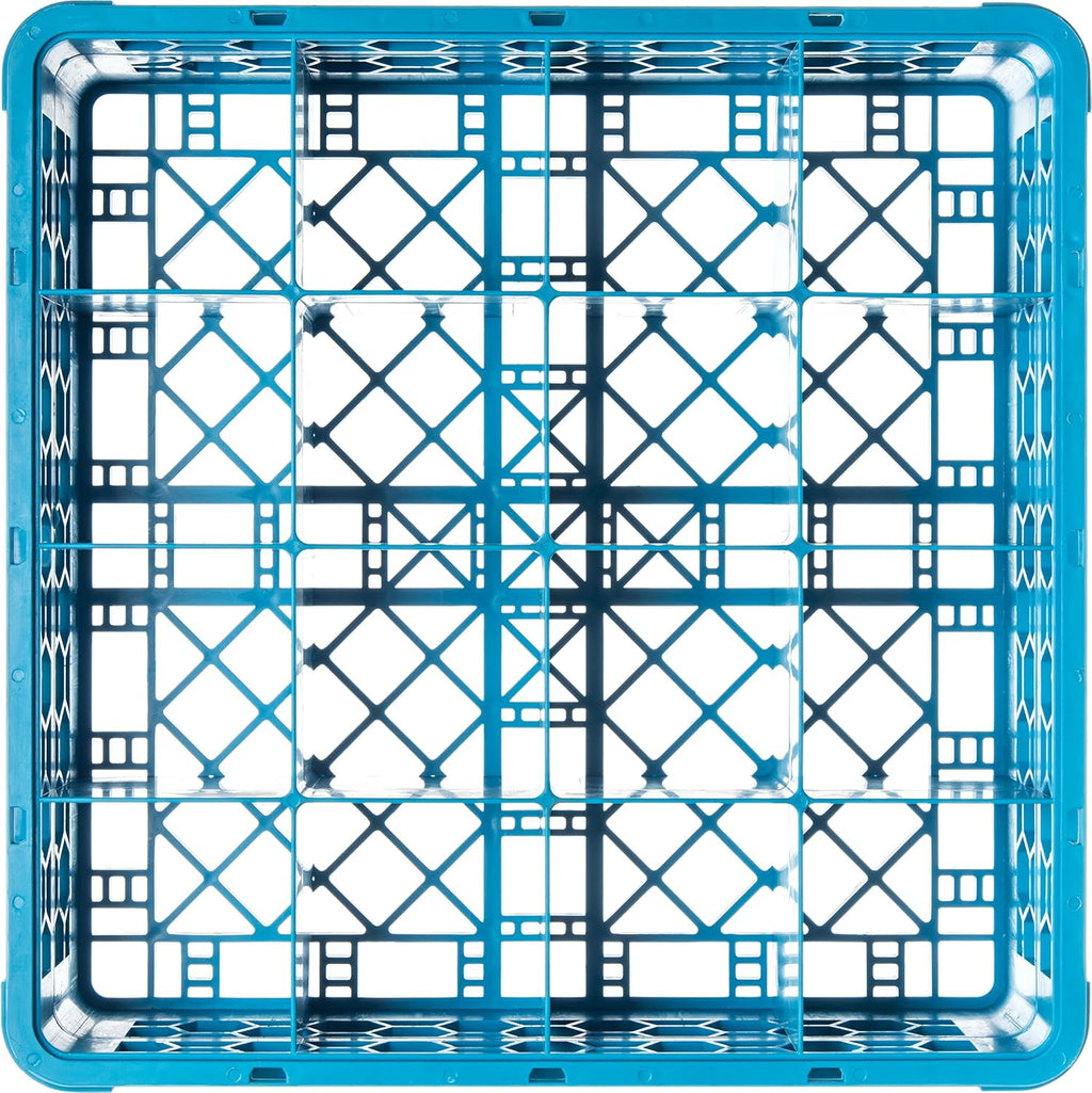 16 Compartment Glass Rack with 1 Extender, Blue (Pack of 4) A453