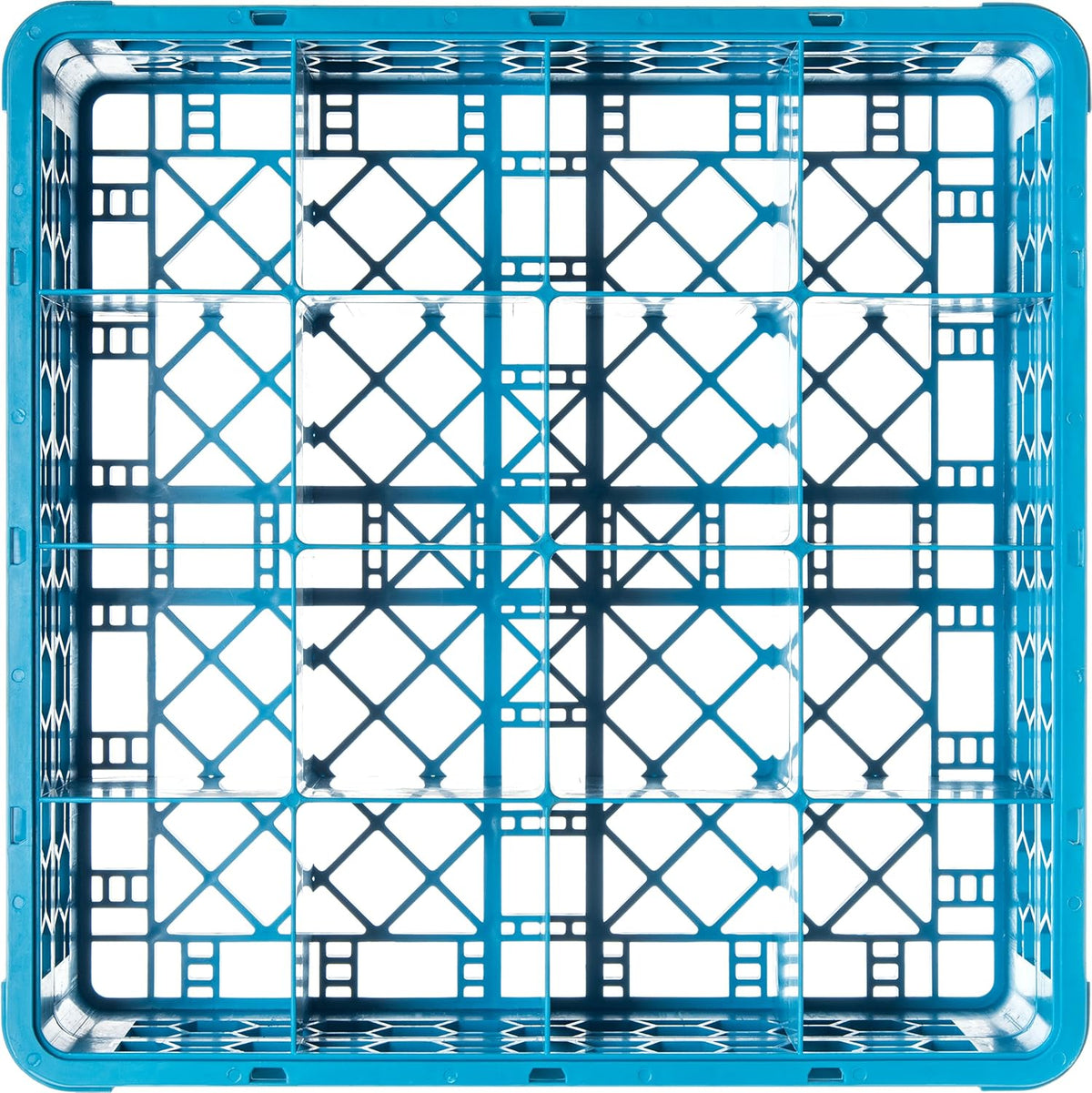 16 Compartment Glass Rack with 1 Extender, Blue (Pack of 4) A453