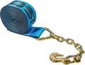 4 Inch x 50 Foot Blue Winch Strap with Chain Extension K127