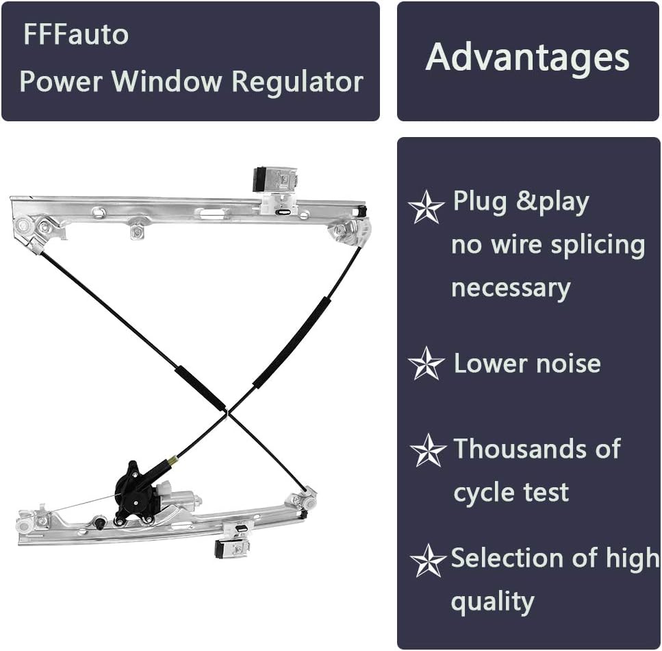 Front Driver Side Power Window Regulator with Motor Pack of 2 Y981408