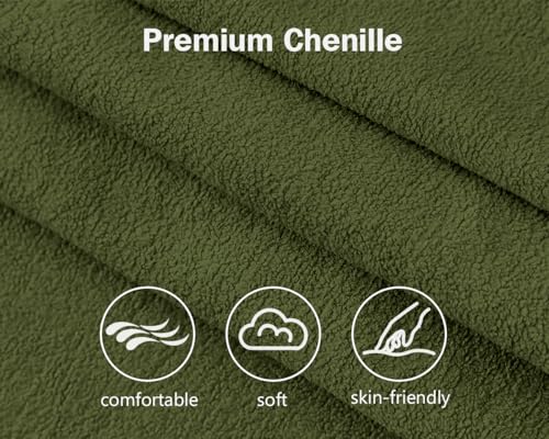 Green Chenille L Shaped Sleeper Sofa with Pull Out Bed E122