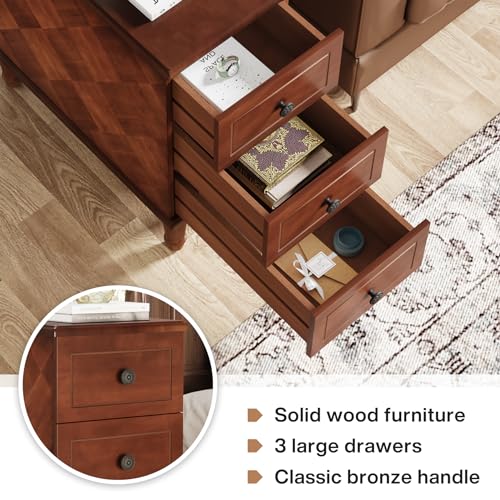 Brown 3 Drawer Narrow End Table U993482