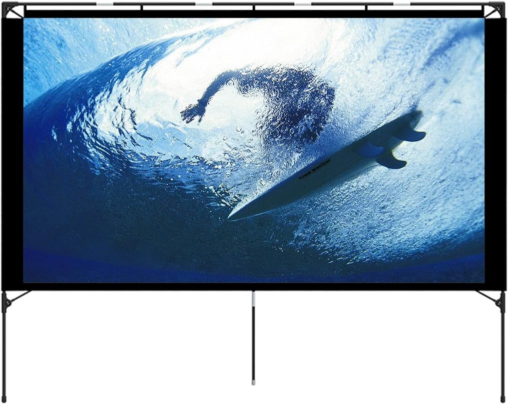 80 Inch Foldable Portable Outdoor Projector Screen with Stand and Bag W387