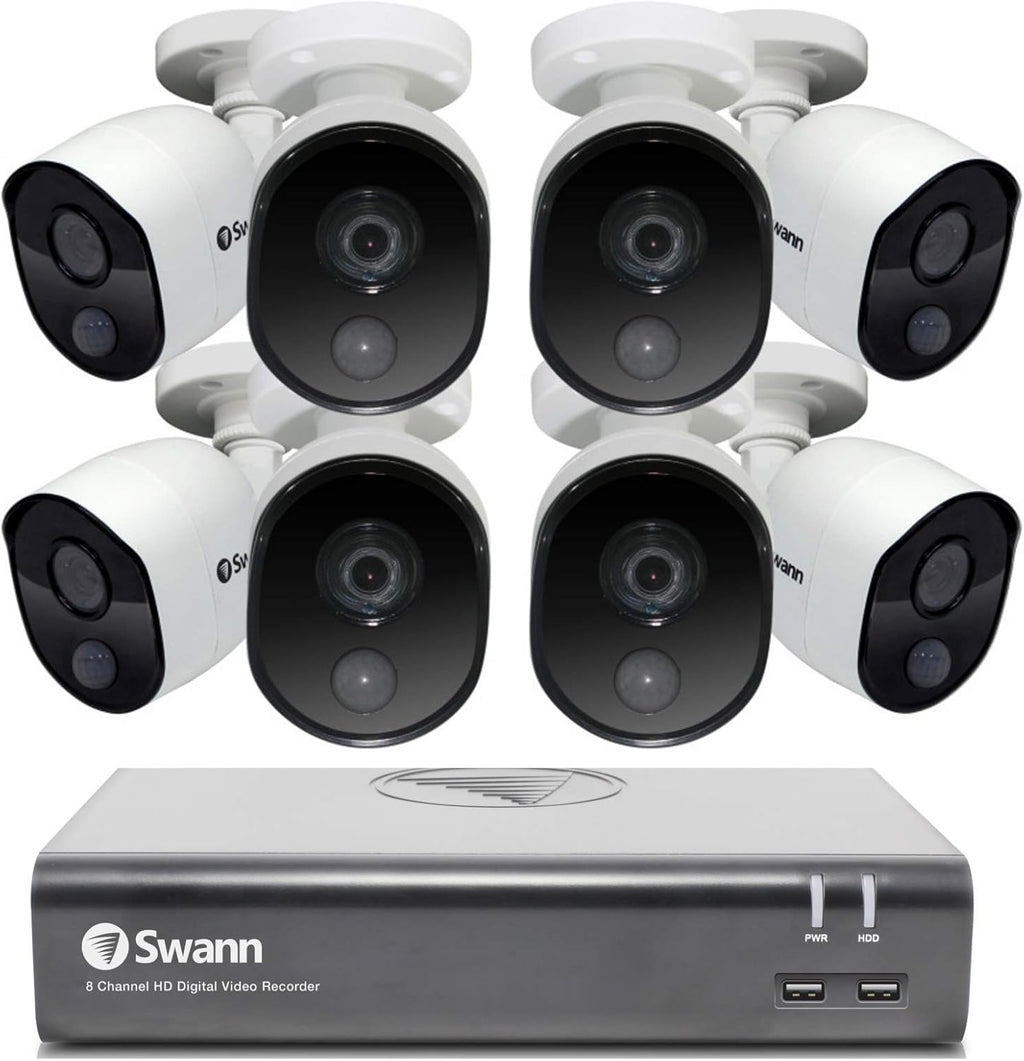 8 Channel 8 Bullet Cameras 1080p HD DVR Indoor/Outdoor Wired Surveillance CCTV A745