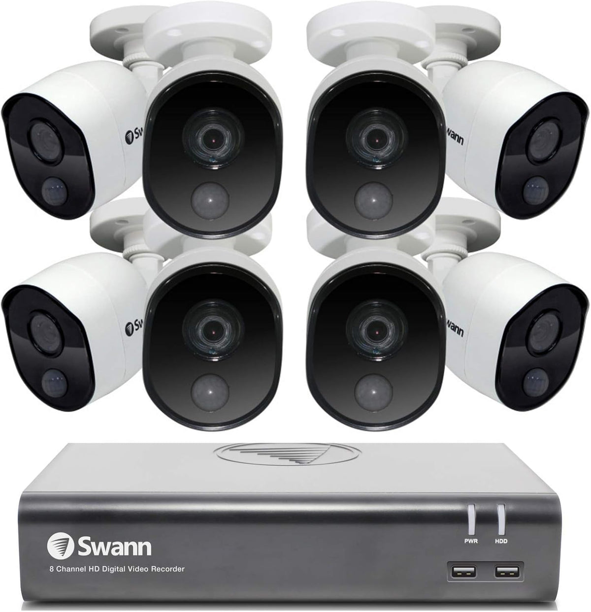 8 Channel 8 Bullet Cameras 1080p HD DVR Indoor/Outdoor Wired Surveillance CCTV A745