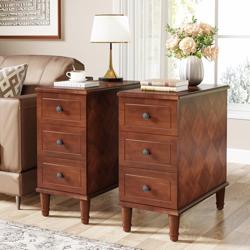 Brown 3 Drawer Narrow End Table U993482