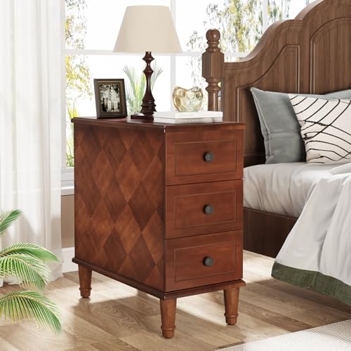 Brown 3 Drawer Narrow End Table U993482
