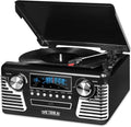 Black 3-Speed Turntable with CD Player, AM/FM Radio, Bluetooth Y13955