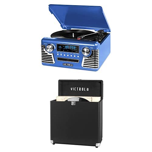Black 3-Speed Turntable with CD Player, AM/FM Radio, Bluetooth Y13955