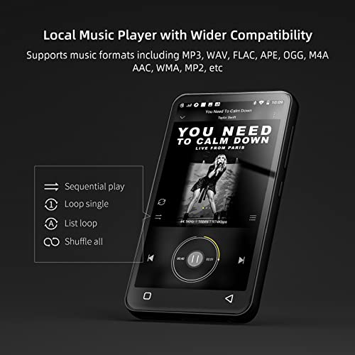 Black 4" Touch Screen MP3 Player with Bluetooth and WiFi G44741