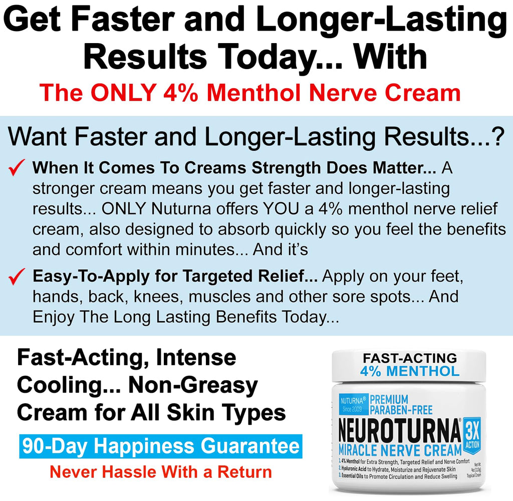 Nerve Relief Cream with 4% Menthol MSM 6 Oz H438119