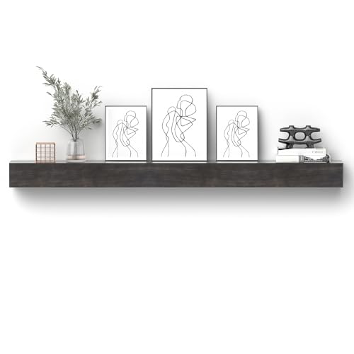 Solid Wood Floating Fireplace Mantel Shelf, 48 x 8 x 6 Inches, Natural T756