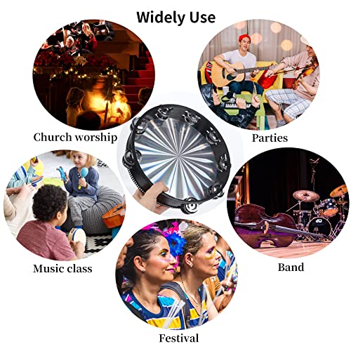 10 inch Tambourine with Double Row Jingle Handheld Percussion Y205