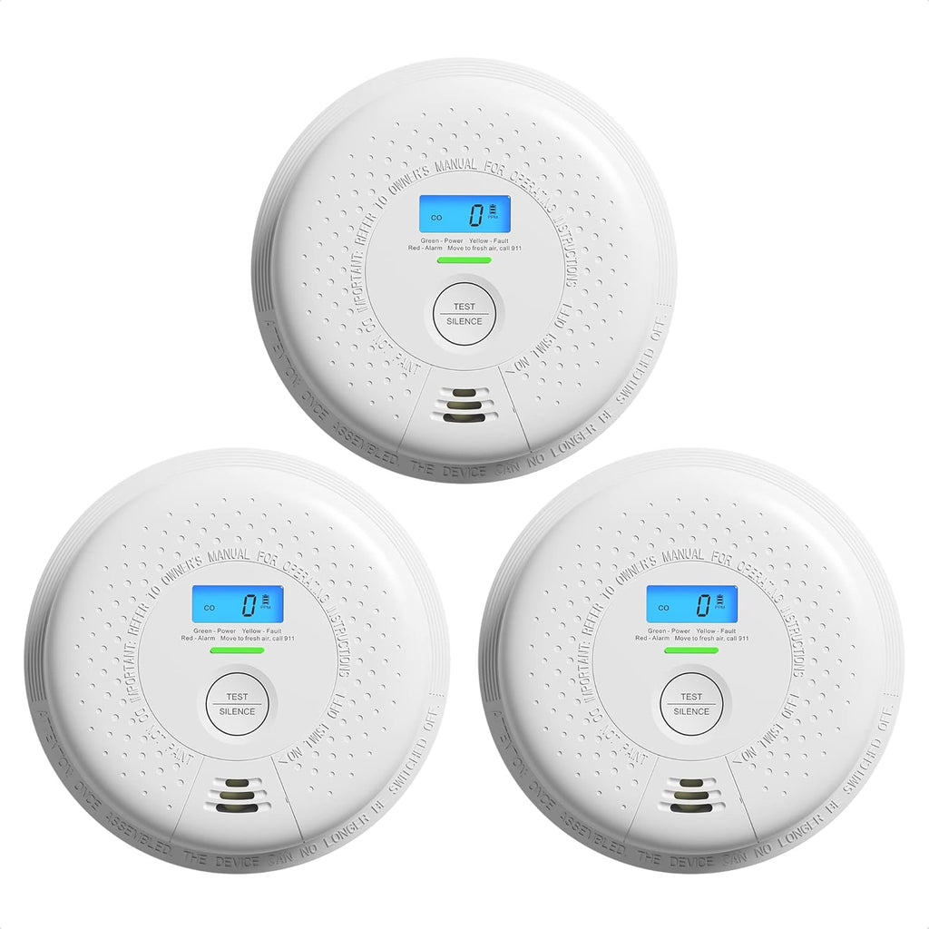 10-Year Battery Smoke and Carbon Monoxide Alarm with Display, 5-Pack J63530