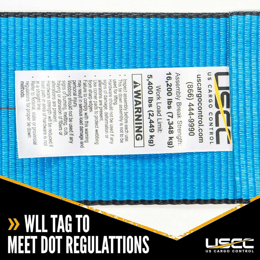 4 Inch x 50 Foot Blue Winch Strap with Chain Extension K127