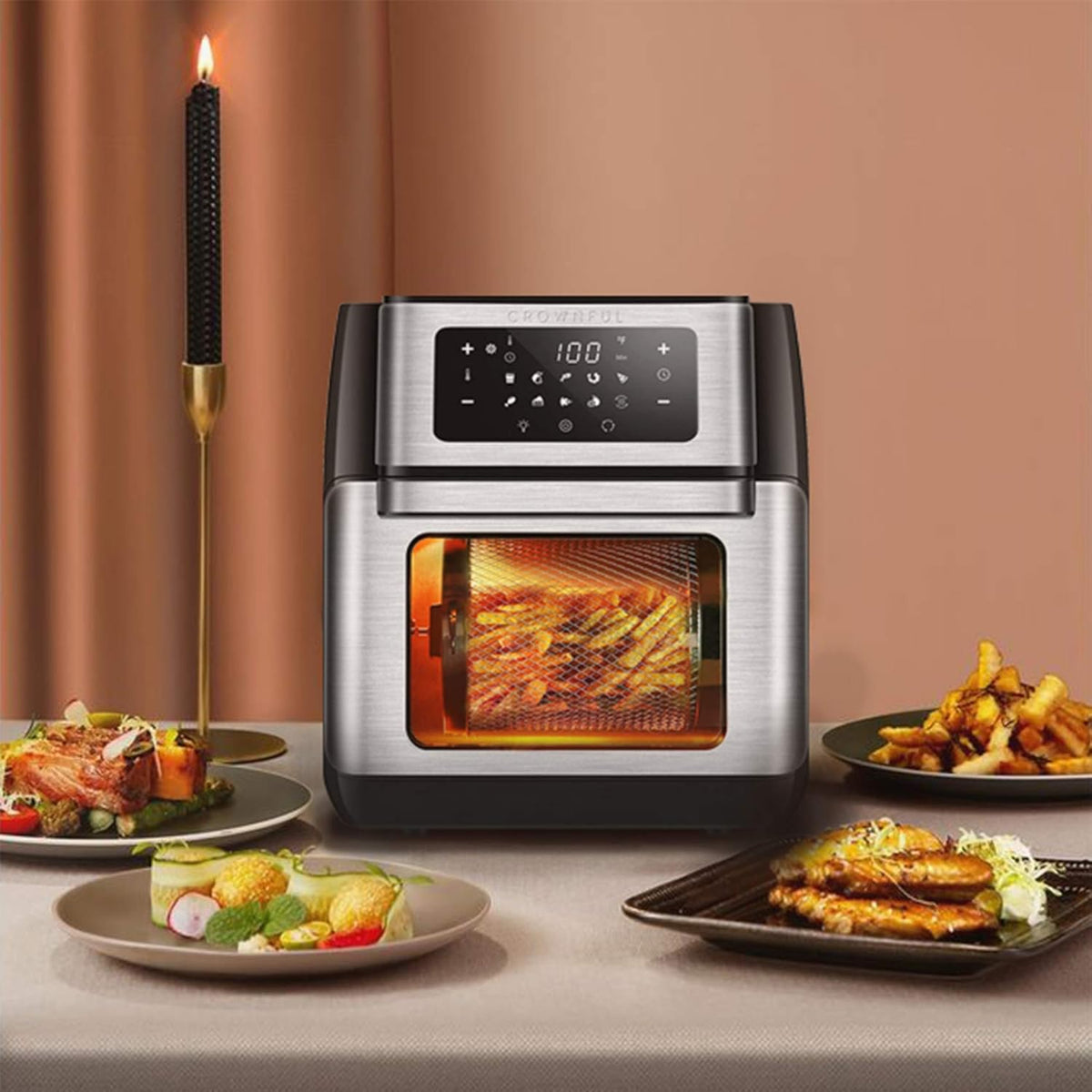 10.6 Quart 10-in-1 Air Fryer Toaster Oven with Rotisserie and Dehydrator Z111760