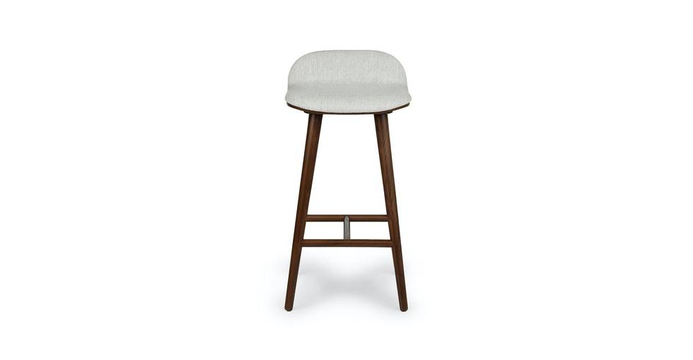 Gray Fabric Counter Stool with Walnut Legs I4853
