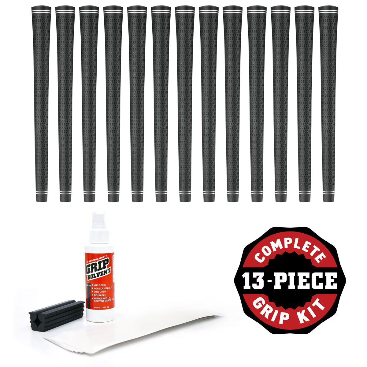 13 Piece Golf Grip Kit with Tape Solvent Vise Clamp E473