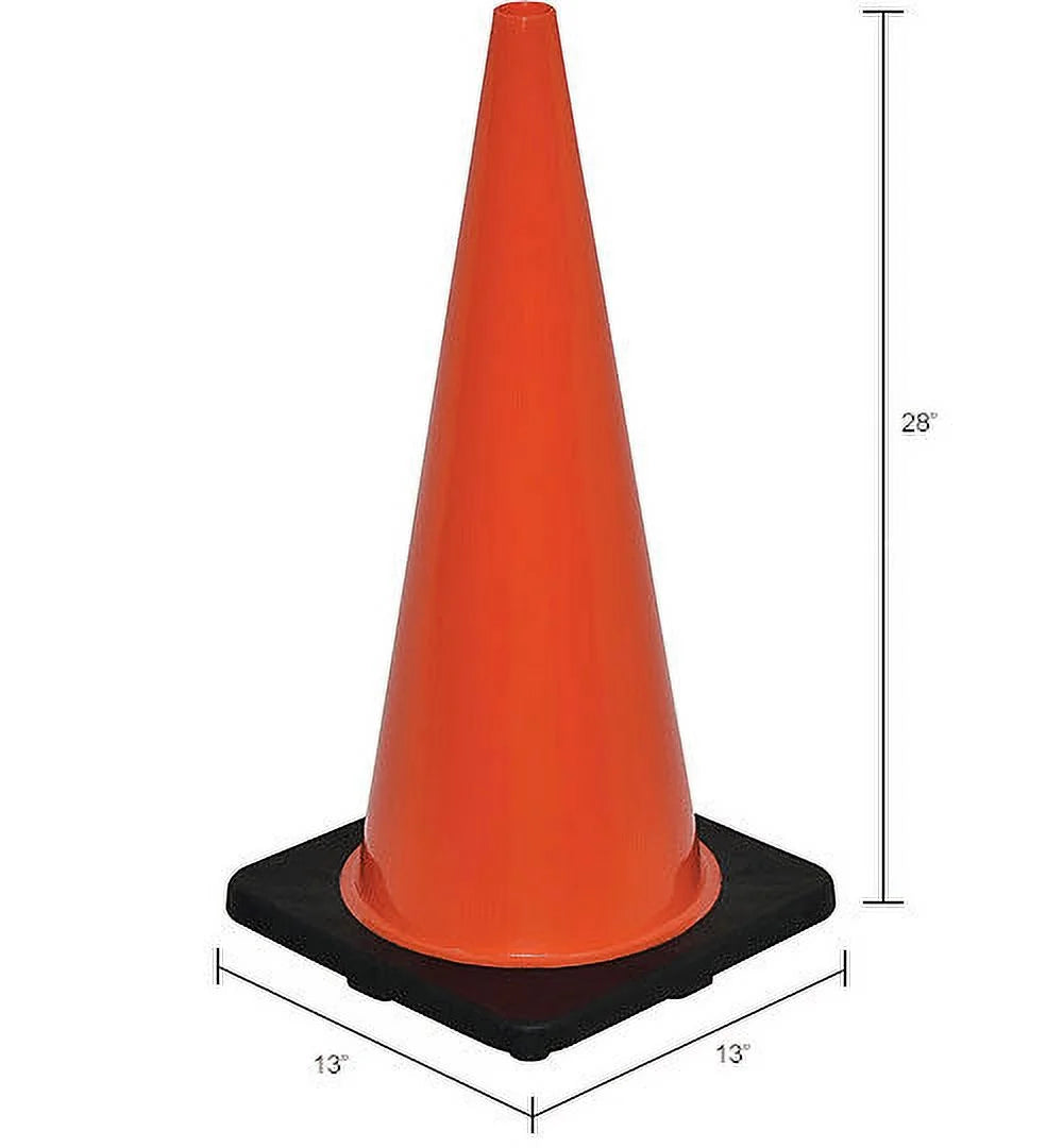 28" Non-Reflective Traffic Cone with Black Base V76233