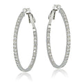 Sterling Silver Cubic Zirconia 35mm Round Hoop Earrings G62200