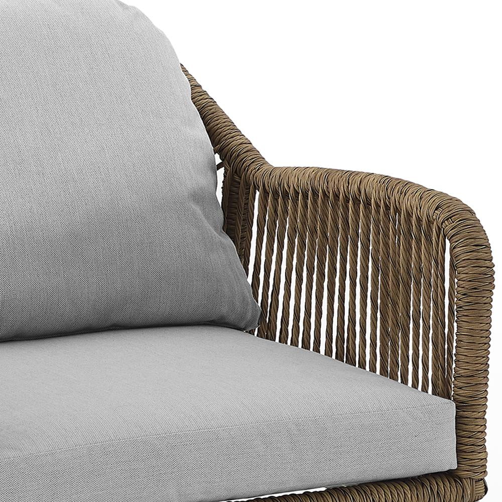 Gray Brown Wicker Outdoor Armchair Set M182