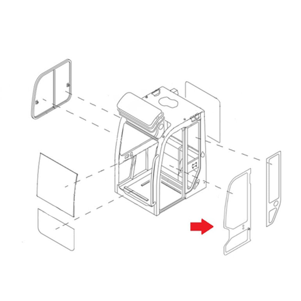 Full Door Glass for Takeuchi Compact Excavator G19794