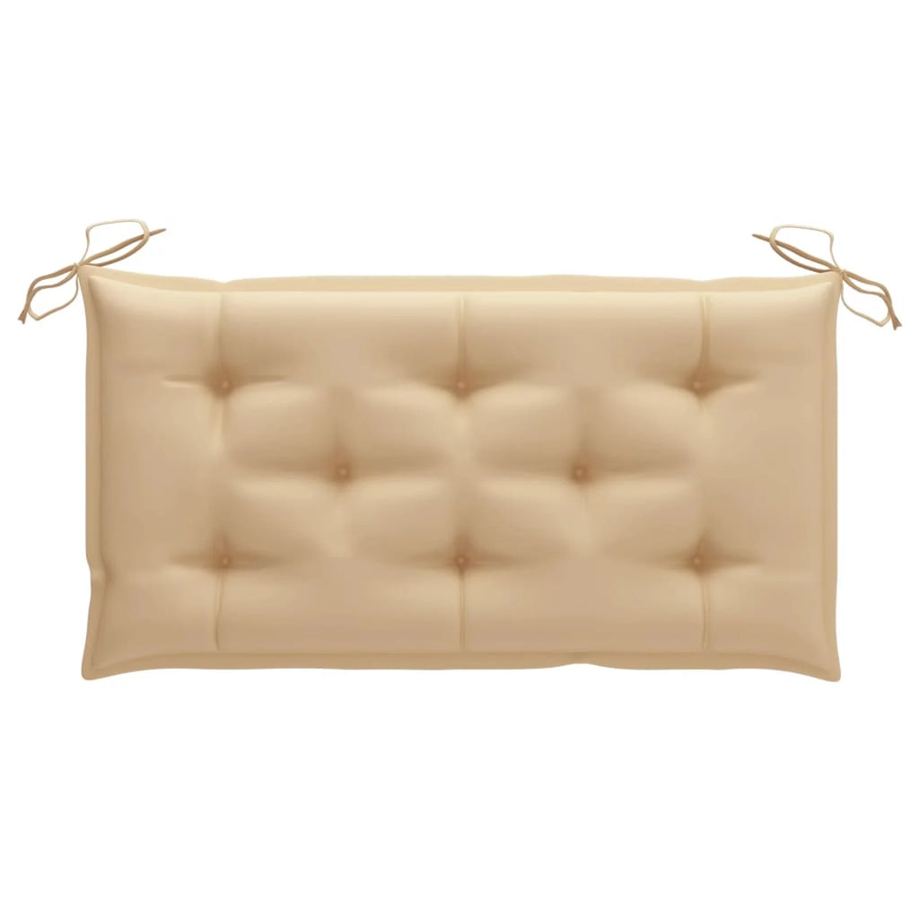 Beige Cushion Teak Wood Patio Bench E971