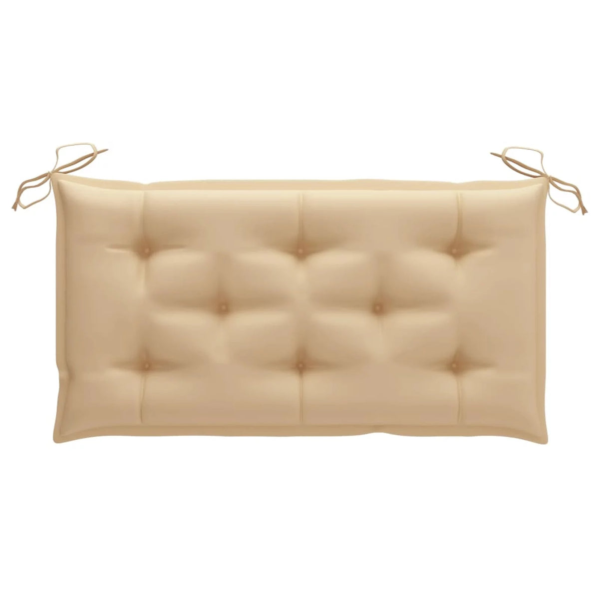 Beige Cushion Teak Wood Patio Bench E971