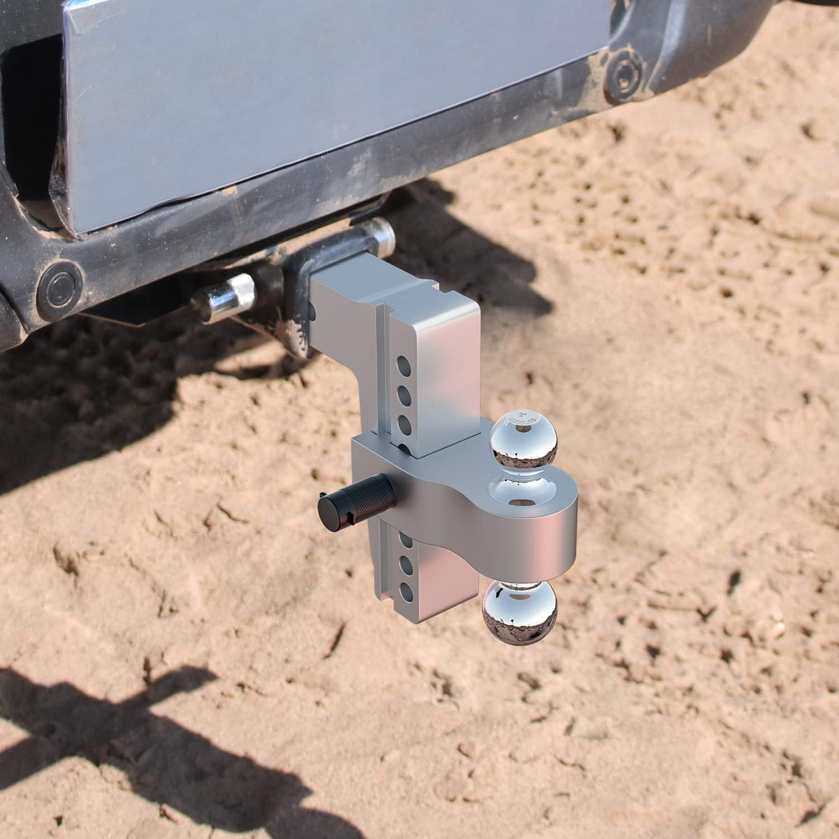 Adjustable Trailer Hitch Ball Mount, 8 Inch Drop, 2.5 Inch Receiver, 18,500 LBS GTW, Forged Aluminum Shank, Dual Balls M96815