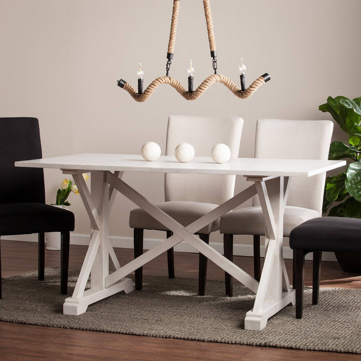 Farmhouse Dining Table in White G3809