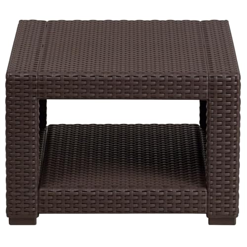 Chocolate Brown Faux Rattan Coffee Table M731786