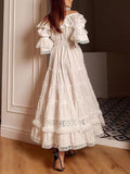 White Slash Neck Short Sleeve Long Dress P46630