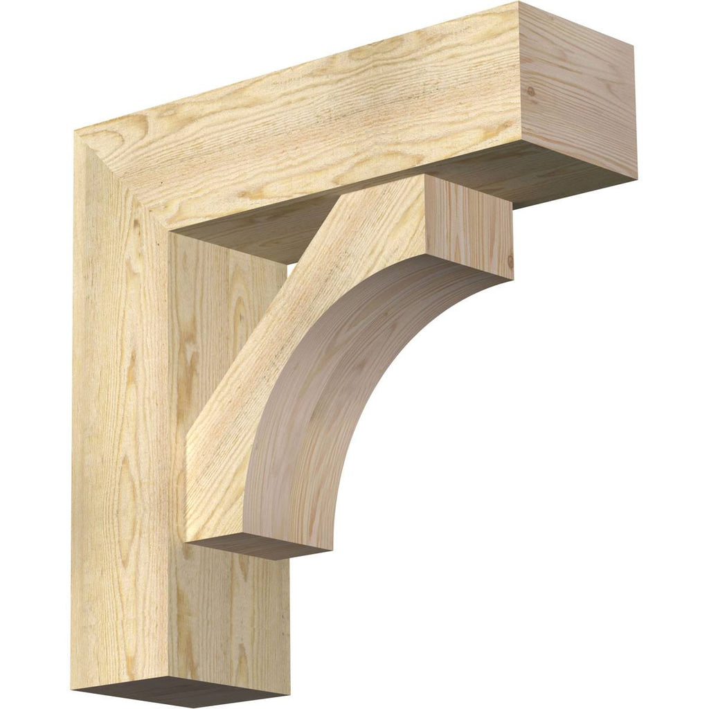 8x22W x 26x22D x 26x22H Douglas Fir Bracket with Offset Brace I6019