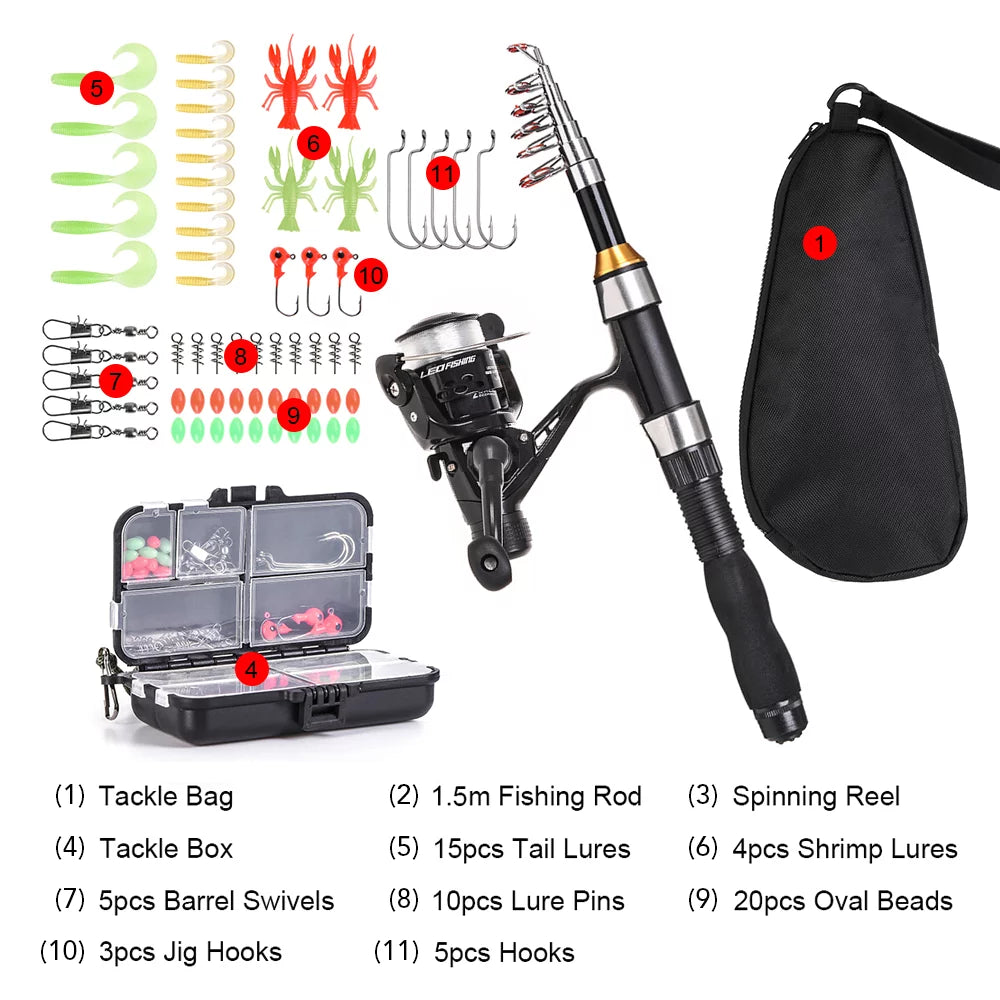 Fishing Rod Reel Combo Full Kit U3134