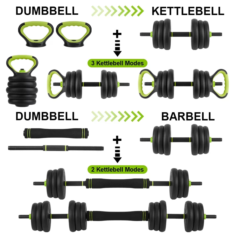 4-in-1 Adjustable Dumbbells Set 50lbs Q32980