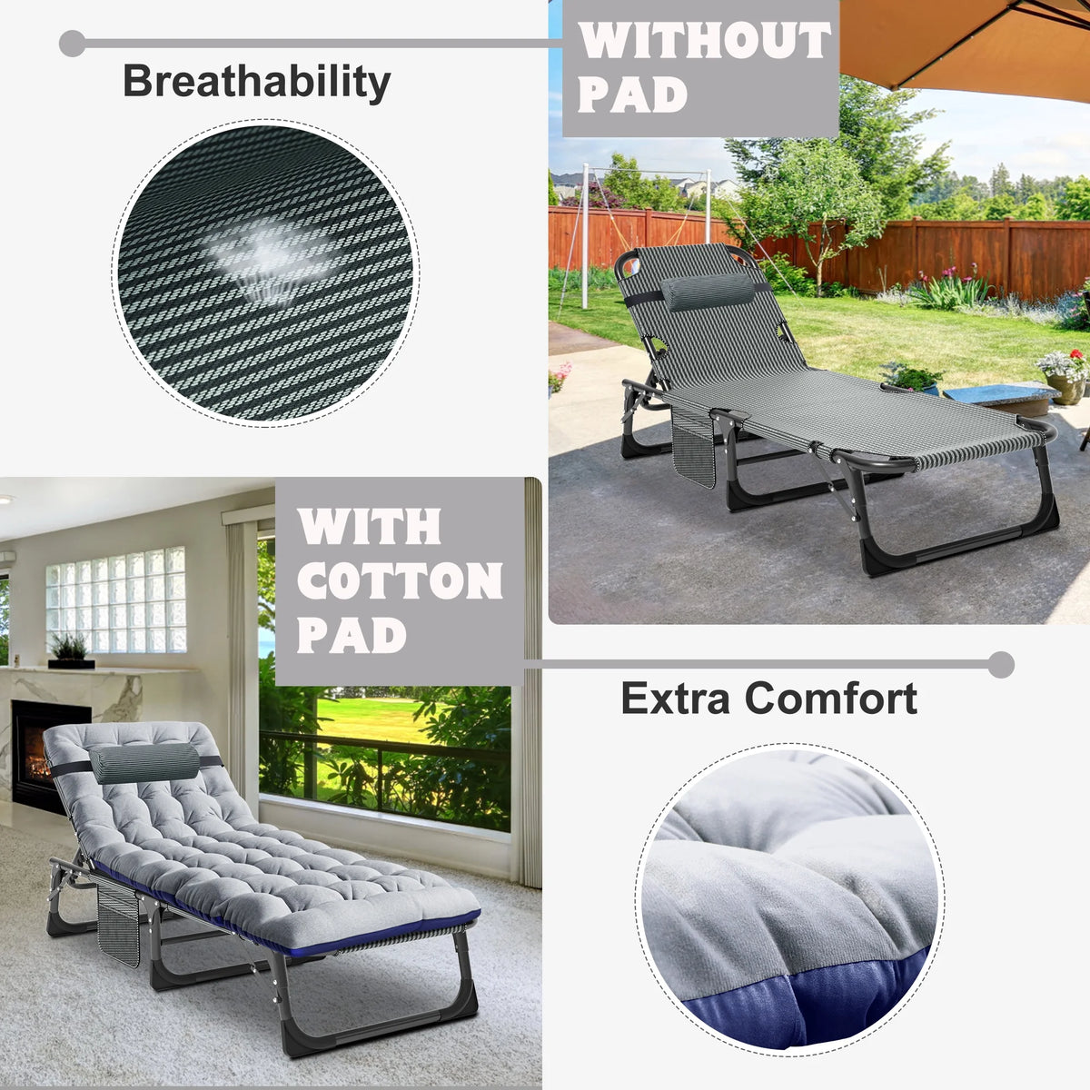 Camping Cot with Mattress and Pillow P7392