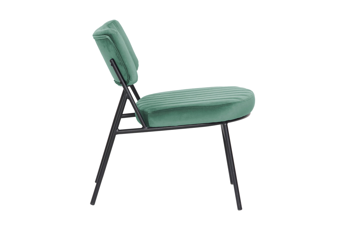 Turquoise Velvet Accent Chair with Metal Frame, Set of 2 L63687