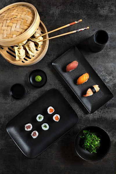 Oval Slanting Bowl 26x18cm Black E1973