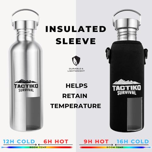 50 oz Stainless Steel Water Bottle with Sleeve and Strap H6148