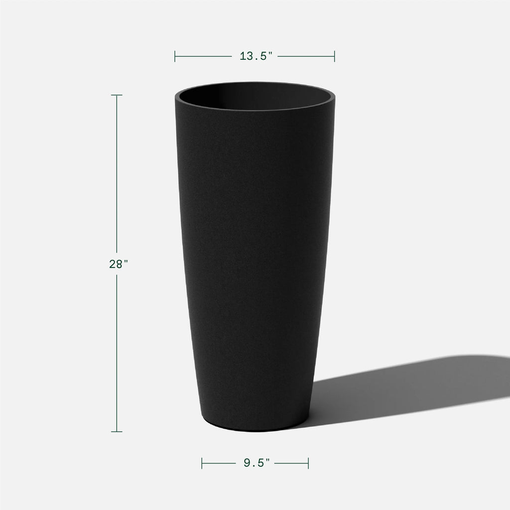 28" Black Plastic-Stone Planter D55039
