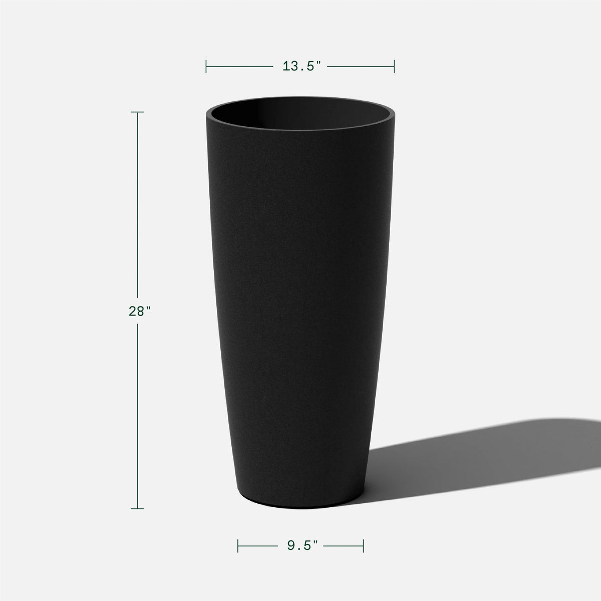 28" Black Plastic-Stone Planter D55039