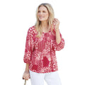 Red Bandana Peasant Top in Size Small Y6406